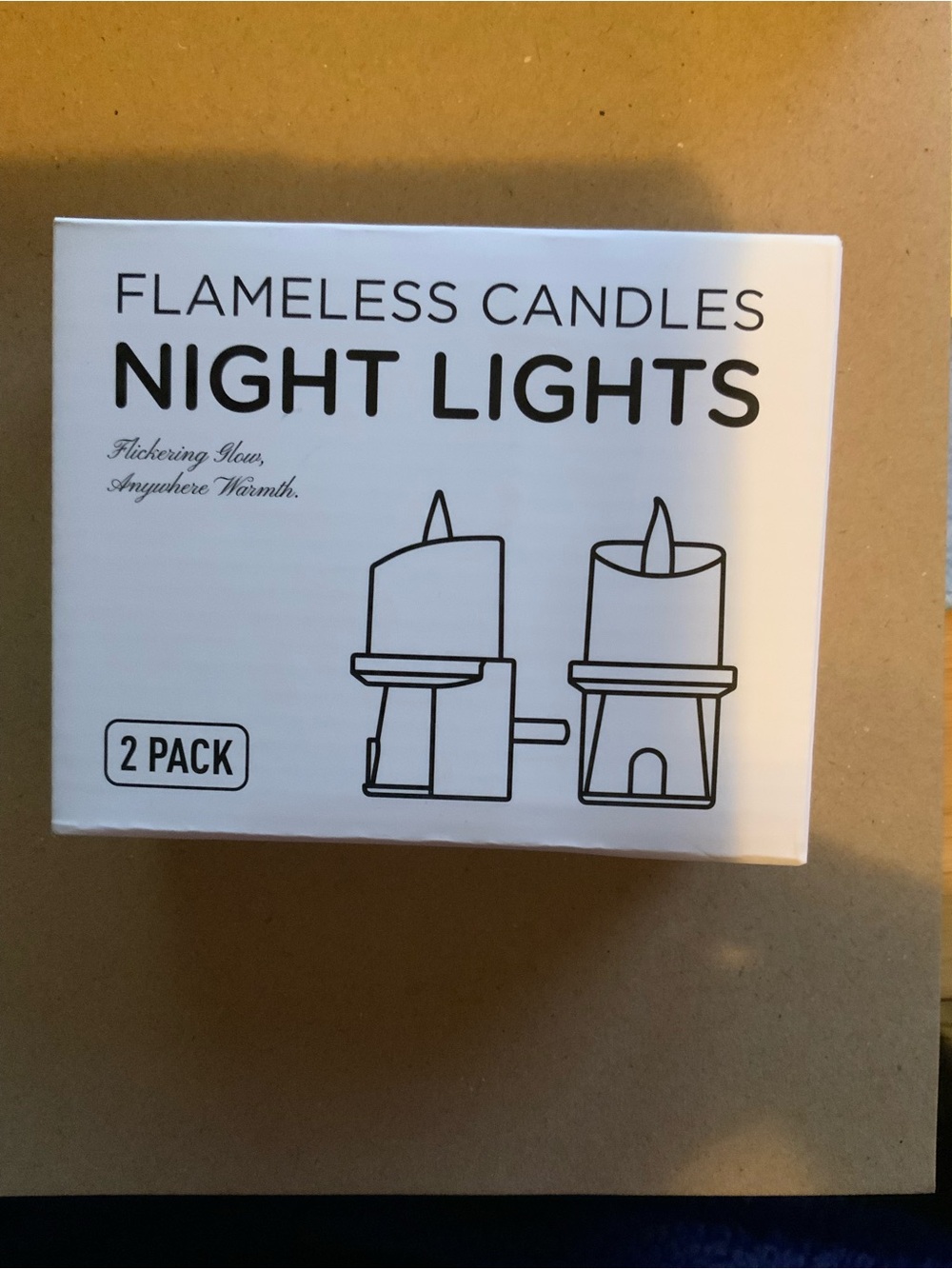 Flameless Candles Night Lights - Brown (2 Pack)